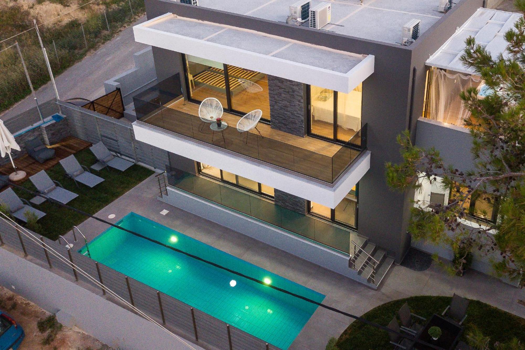 Nisos Villa, Pool & Heated Spawhirlpool, Walking To Beach, By Thinkvilla Sfáka Exterior foto