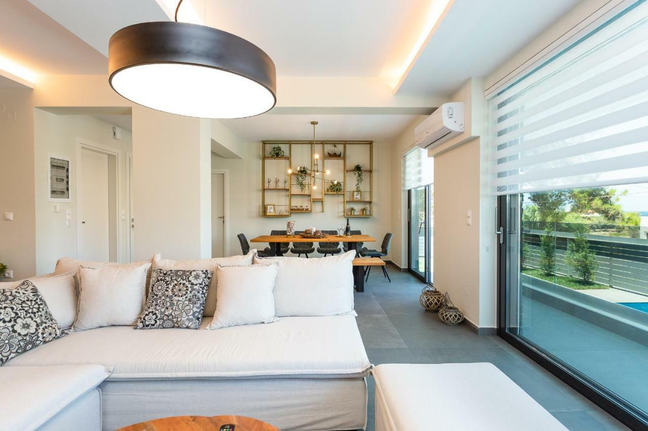 Nisos Villa, Pool & Heated Spawhirlpool, Walking To Beach, By Thinkvilla Sfáka Exterior foto