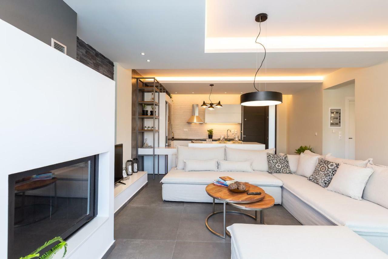Nisos Villa, Pool & Heated Spawhirlpool, Walking To Beach, By Thinkvilla Sfáka Exterior foto