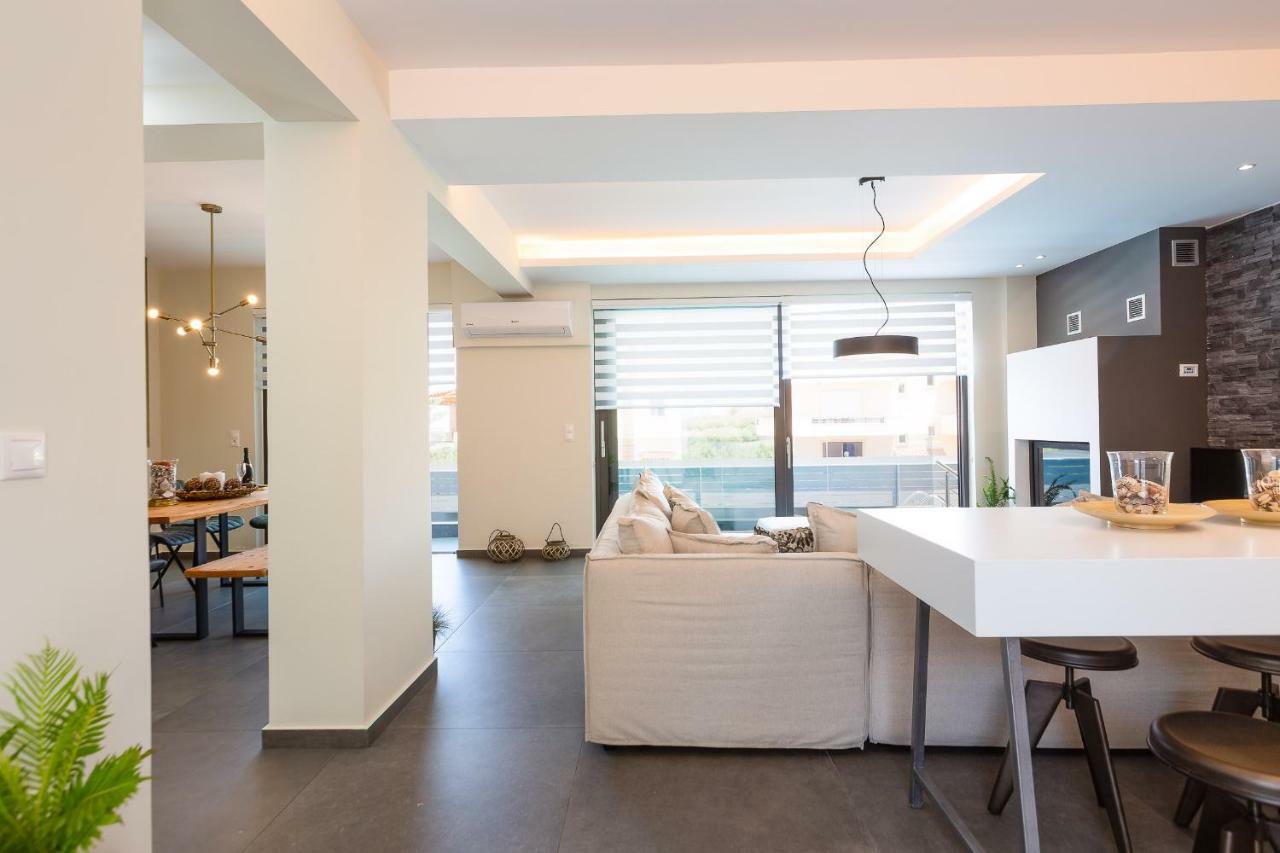 Nisos Villa, Pool & Heated Spawhirlpool, Walking To Beach, By Thinkvilla Sfáka Exterior foto